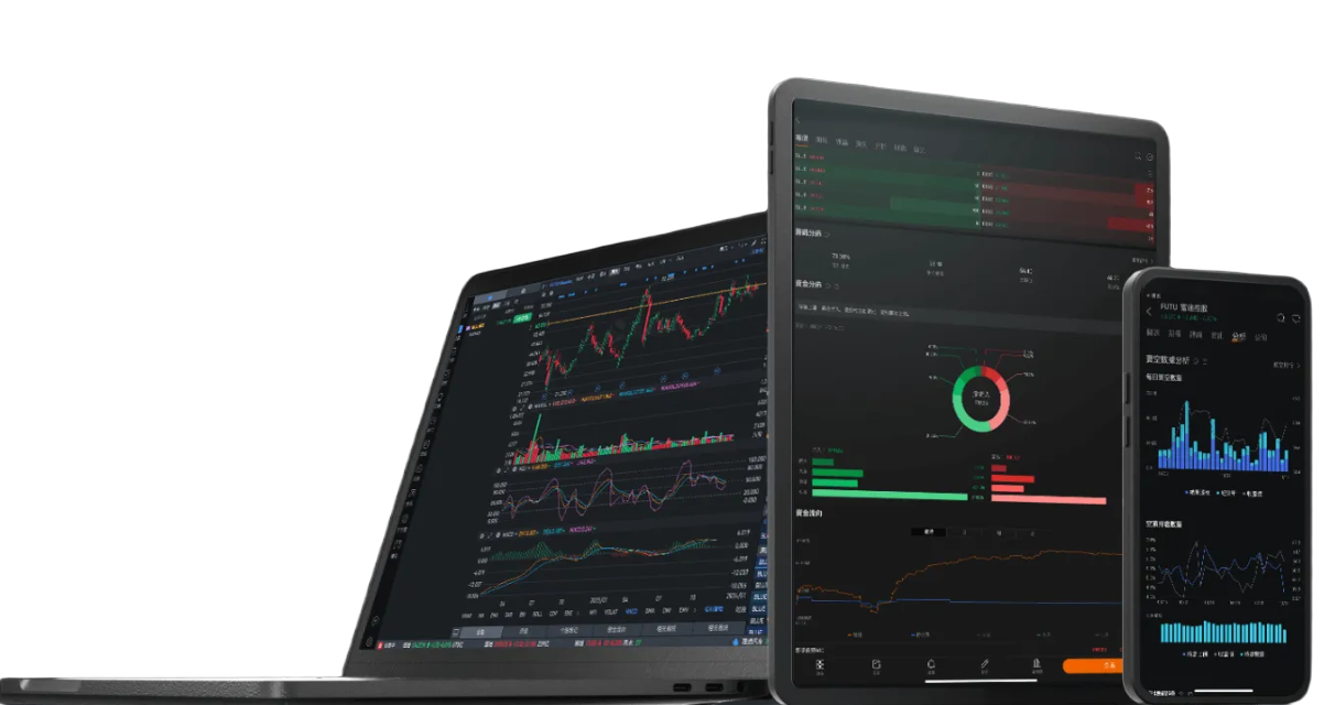Moomoo trading platform on desktop and mobile devices